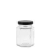 Gjh100 Glass Jar Hex Black Cap 100Ml
