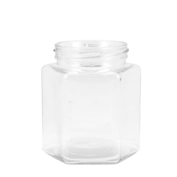 Gjh380 Glass Jar Hex Clear 380Ml 1