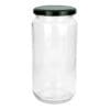 Gjr1000 1000Ml Glass Jar Clear Black Lid