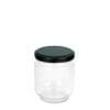 Gjr200C 200Ml Glass Jar Clear Black Lid