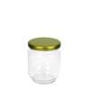 Gjr200C 200Ml Glass Jar Clear Gold Lid