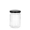 Gjr350 Glass Jar Round Twist 350Ml Clear Black
