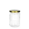 Gjr350 Glass Jar Round Twist 350Ml Clear Gold