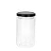 Gjr400 Glass Jar Round Twist 400Ml Clear Black