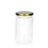 Gjr400 Glass Jar Round Twist 400Ml Clear Gold