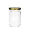 Gjr500S Glass Jar Round Twist 500Ml Clear Gold