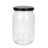 Gjr750 Glass Jar Round Twist 750Ml Clear Black